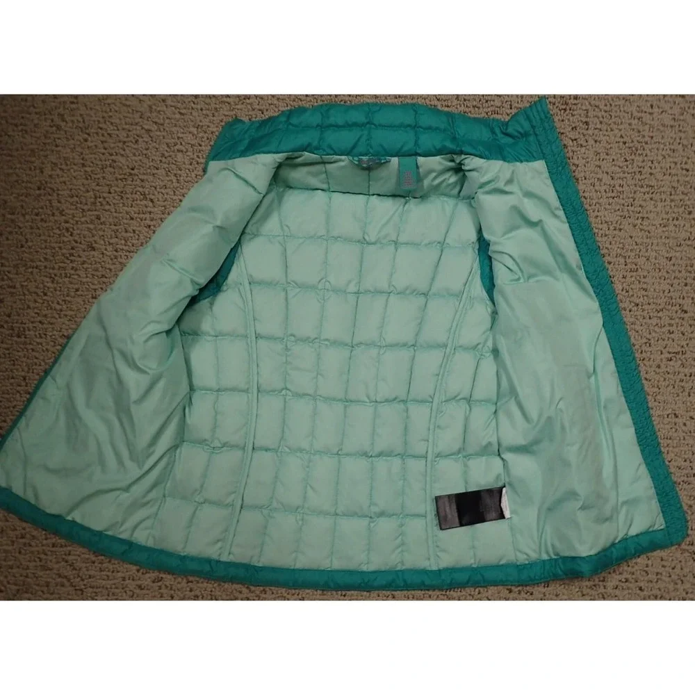 Marmot‎ Puffer Vest Girls Size Small Teal Blue Excellent Quilted Full Zip